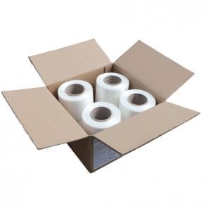 9mm wide baler strapping banding - box contains 4 x 250 metre long rolls in white