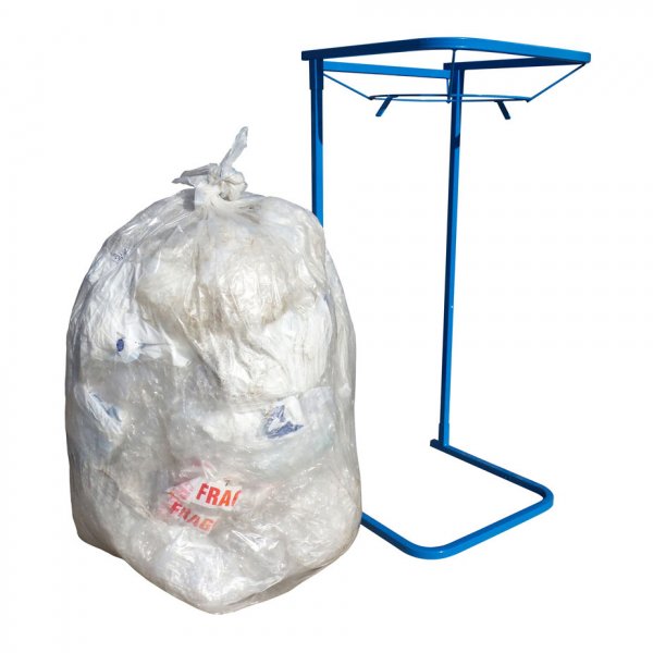 Portable bag stand for recyclable waste bags