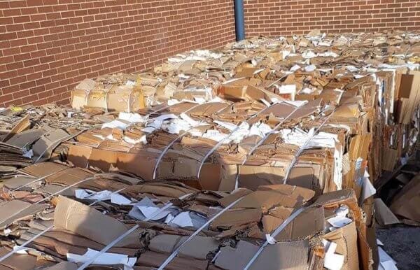 Baled cardboard