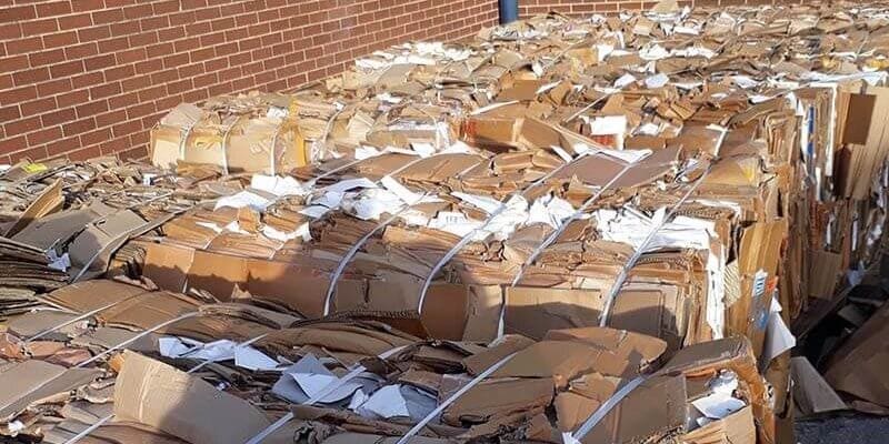 Baled cardboard