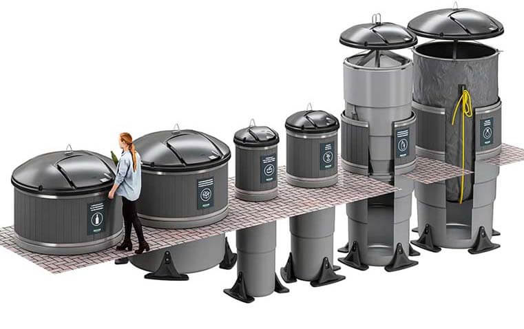 range of molok semi underground bins
